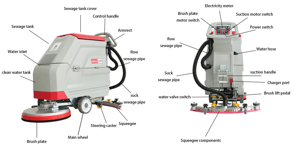 Walk Behind Scrubber Floor Cleaning Machine